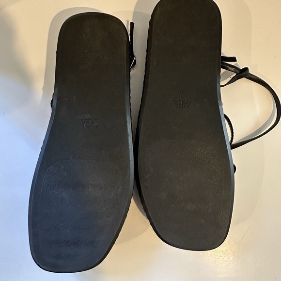 Zara Flatform Leather Rope Strappy Platform Chunky Sandal Size 40 EUC Size 9 - Picture 4 of 6